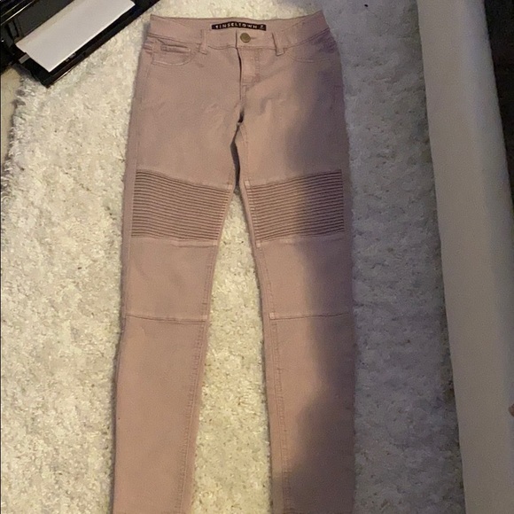 Pink Skinny Moto Jeggings 